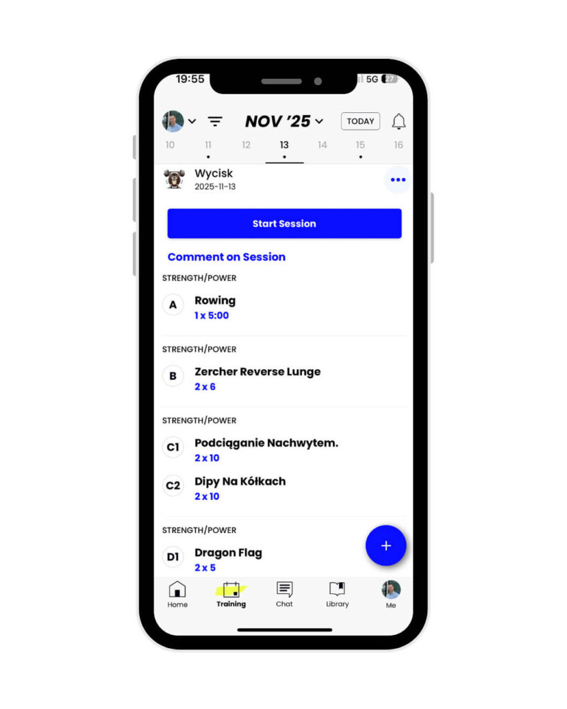 Aplikacja z planem treningowym online